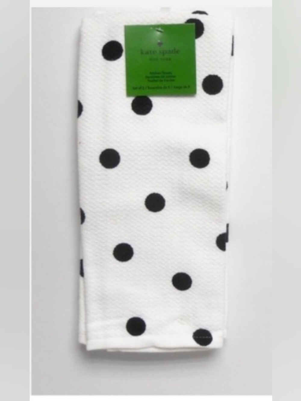 Kate Spade-2PC Polkadot Kitchen Towel Set 🖤🤍